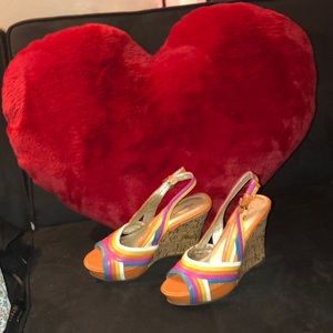 Multicolored Y2K Size 6 Wedged Heels.